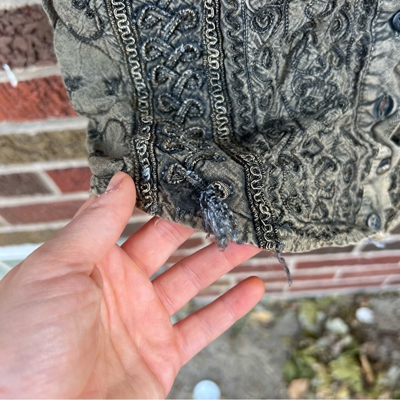 L’Pogee Washed Olive Green and Embroidered Spaghetti Strap Mini Dress - Picture 2 of 10